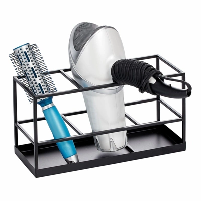 MDesign Steel Bathroom Countertop Hair Care Storage Organizer Basket - Image 8