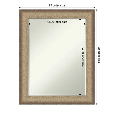 Elegant Brushed Petite Bevel Bathroom Wall Mirror - Image 3