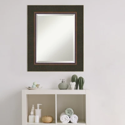 Amanti Art Milano Bronze Beveled Wood Bathroom Wall Mirror - Image 5