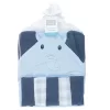 Hudson Baby Infant Boy Hooded Towel And Five Washcloths Set, Navy Blue Elephant, One Size