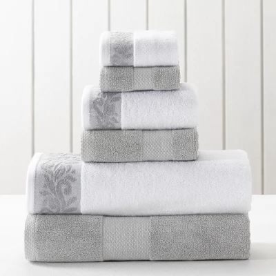 Modern Threads 6-Piece Towel Set With Filgree Jacquard Border. - Image 7