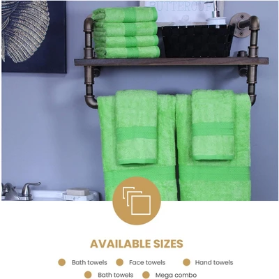 Plush And Highly Absorbent Greenbury Rayon From Bamboo And Cotton Blend Plush And Durable Modern Assorted 6-Piece Towels Set By Blue Nile Mills - Image 6