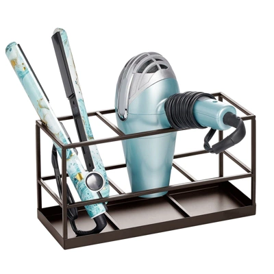 MDesign Steel Bathroom Countertop Hair Care Storage Organizer Basket - Image 7