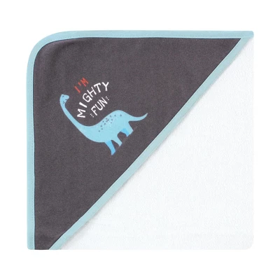 Hudson Baby Infant Boy Cotton Rich Hooded Towels, Dinosaurs, One Size - Image 3