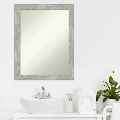 22" X 28" Non-Beveled Dove Narrow Bathroom Wall Mirror Gray Wash - Amanti Art - Image 5