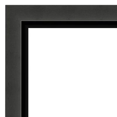43" X 32" Non-Beveled Tuxedo Black Bathroom Wall Mirror - Amanti Art - Image 2