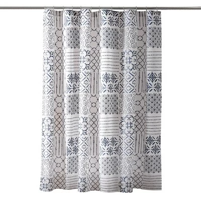 72x72 Monique Shower Curtain Blue – Lush Décor - Image 4