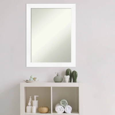 21" X 27" Non-Beveled Cabinet Narrow Bathroom Wall Mirror White - Amanti Art - Image 8